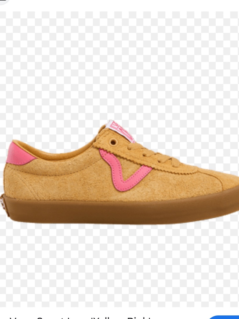 Vans Suede Low-Top Sneakers in Mustard with Pink Accents Back To School